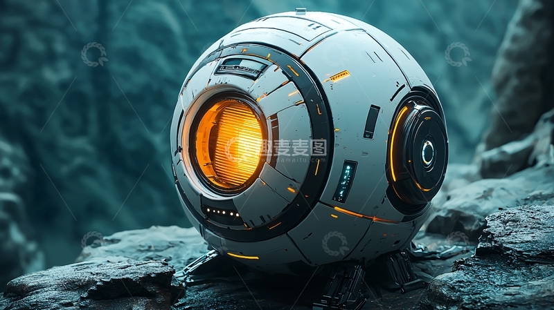 高清大图下载【趣麦麦图】科幻球形机器人