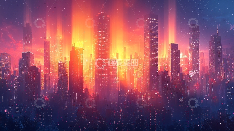 高清大图下载【趣麦麦图】未来都市夜景178