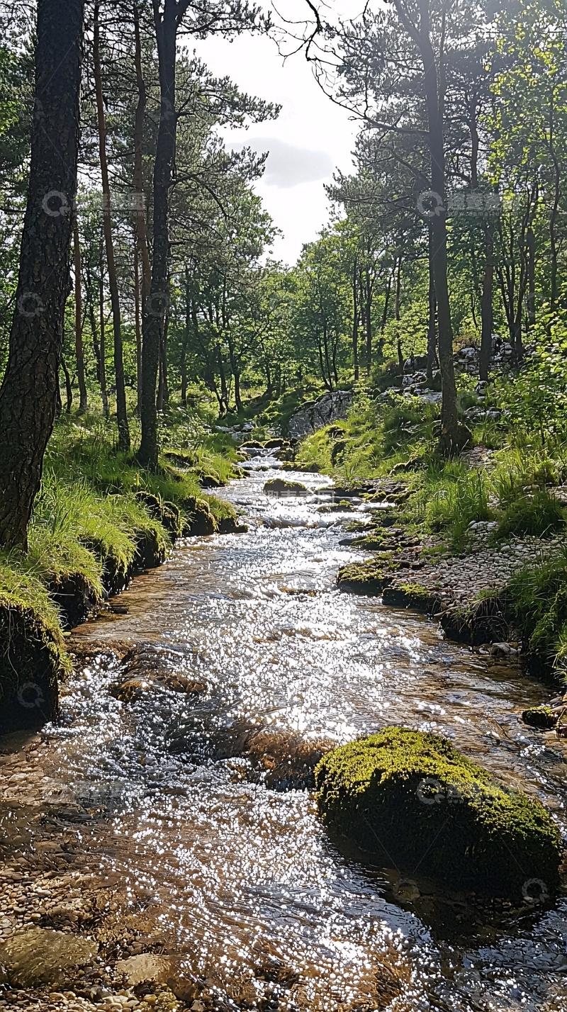 高清大图下载【趣麦麦图】森林小溪