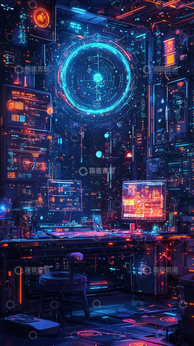 高清大图下载【趣麦麦图】未来科技感房间