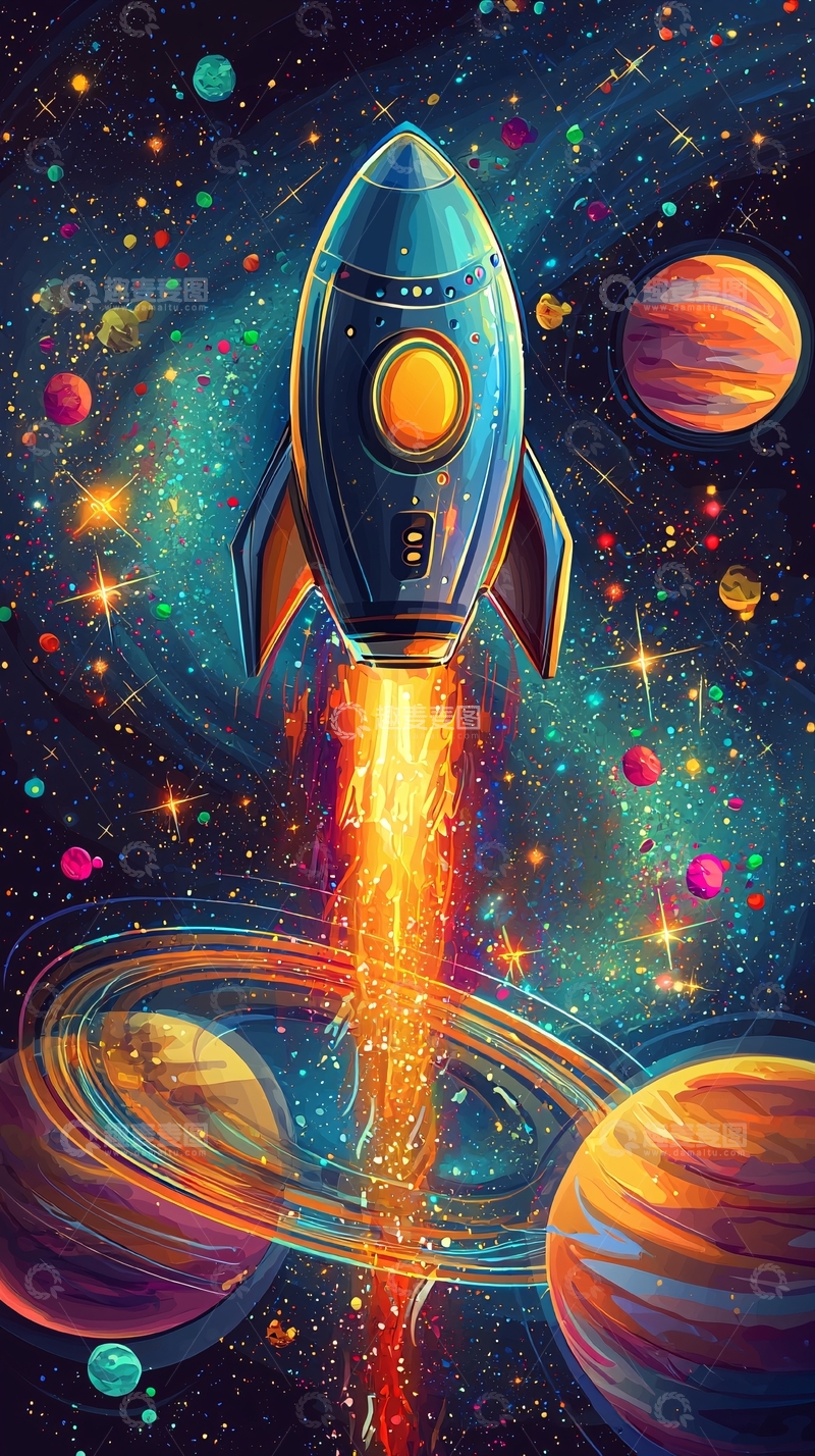 高清大图下载【趣麦麦图】宇宙飞船发射