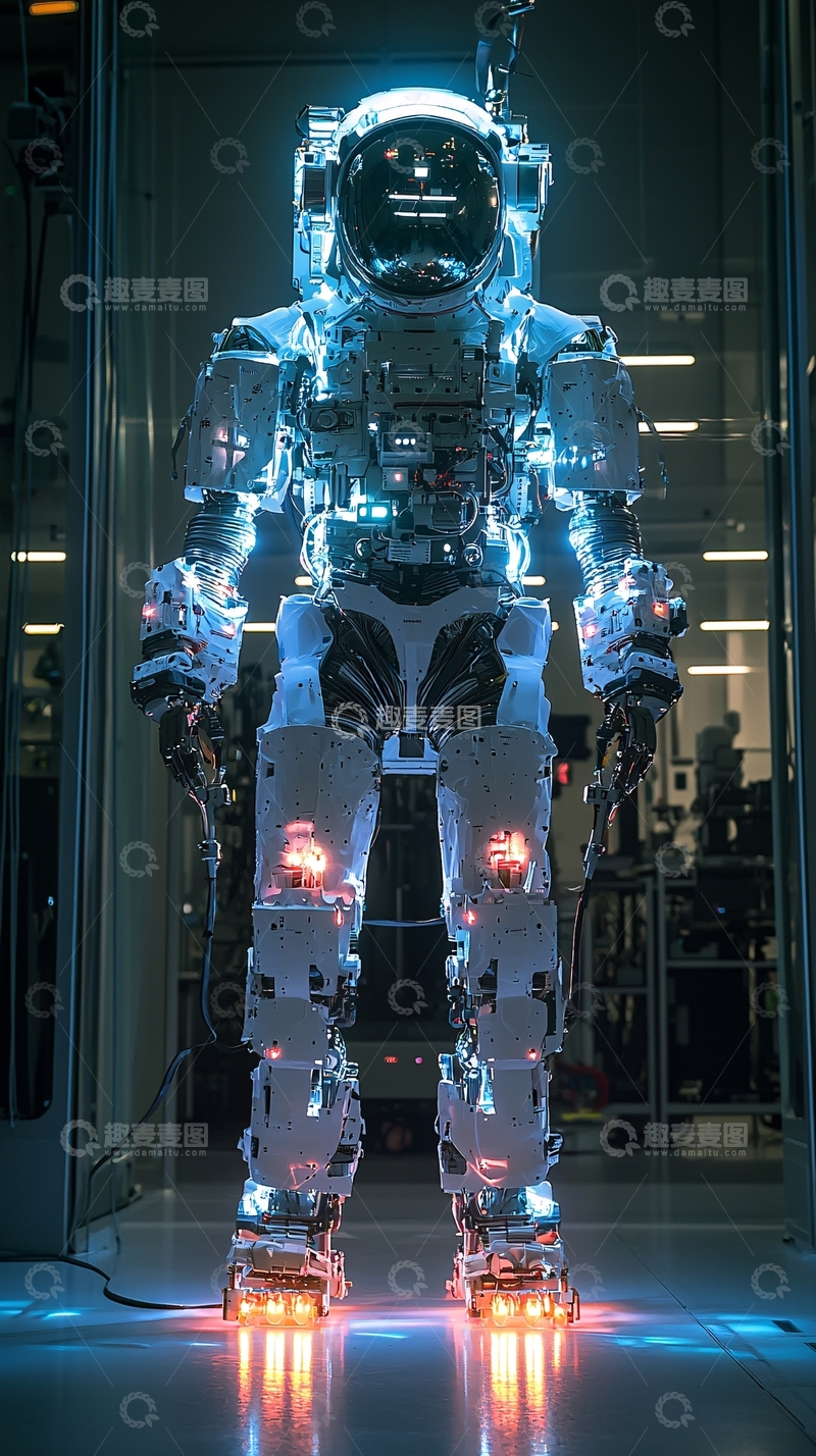 高清大图下载【趣麦麦图】未来科技感宇航员机器人
