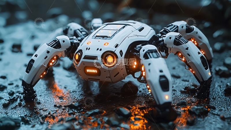 高清大图下载【趣麦麦图】未来科技蜘蛛机器人