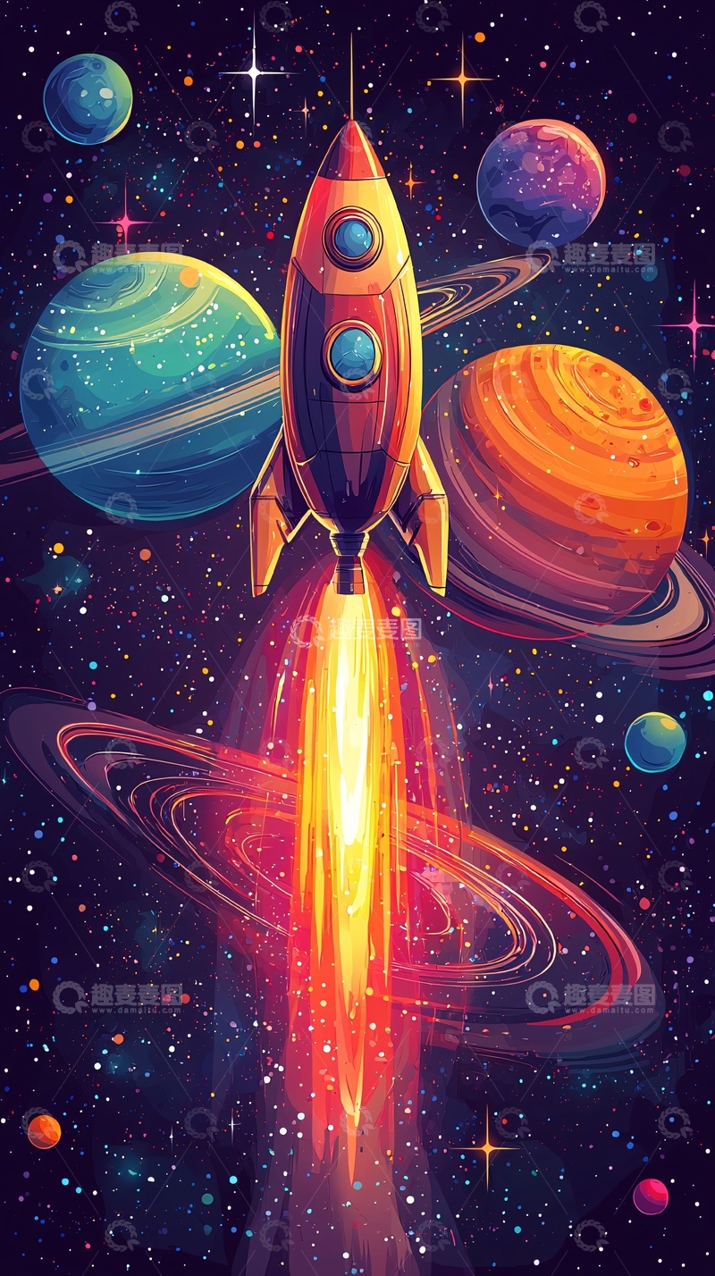 高清大图下载【趣麦麦图】宇宙飞船发射