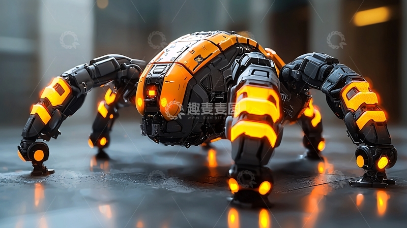 高清大图下载【趣麦麦图】未来科技感蜘蛛机器人