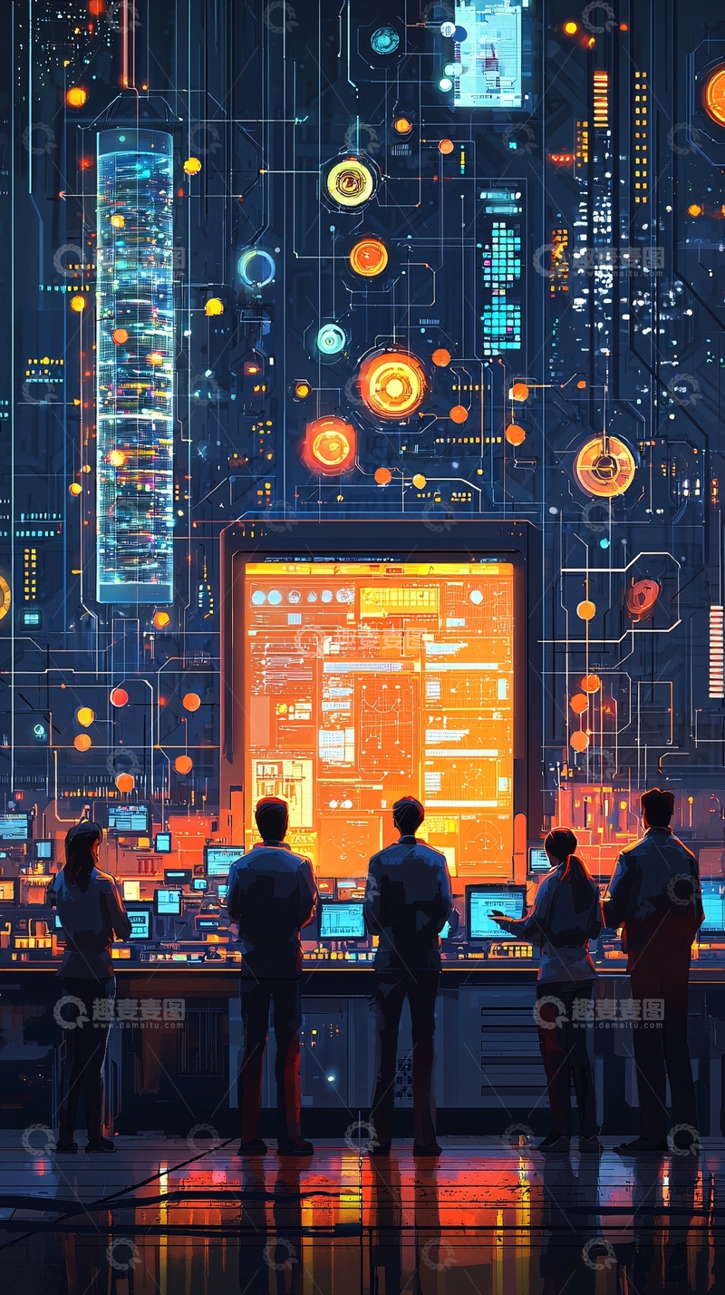 高清大图下载【趣麦麦图】科技感十足的未来控制中心