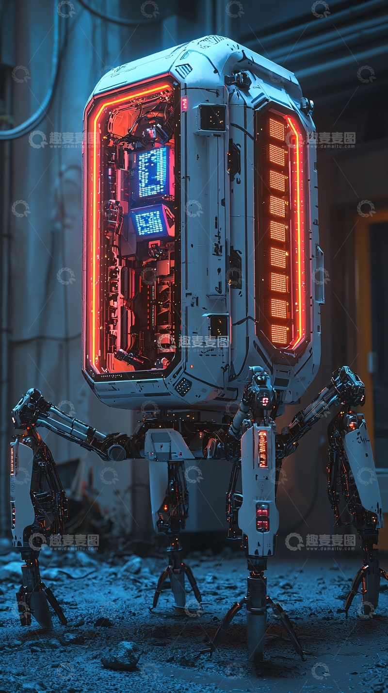 高清大图下载【趣麦麦图】科幻风格四足机器人