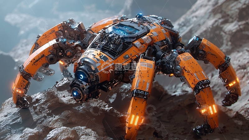 高清大图下载【趣麦麦图】未来科幻机械蜘蛛