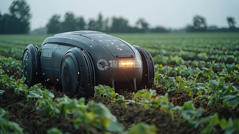 高清大图下载【趣麦麦图】田间作业机器人