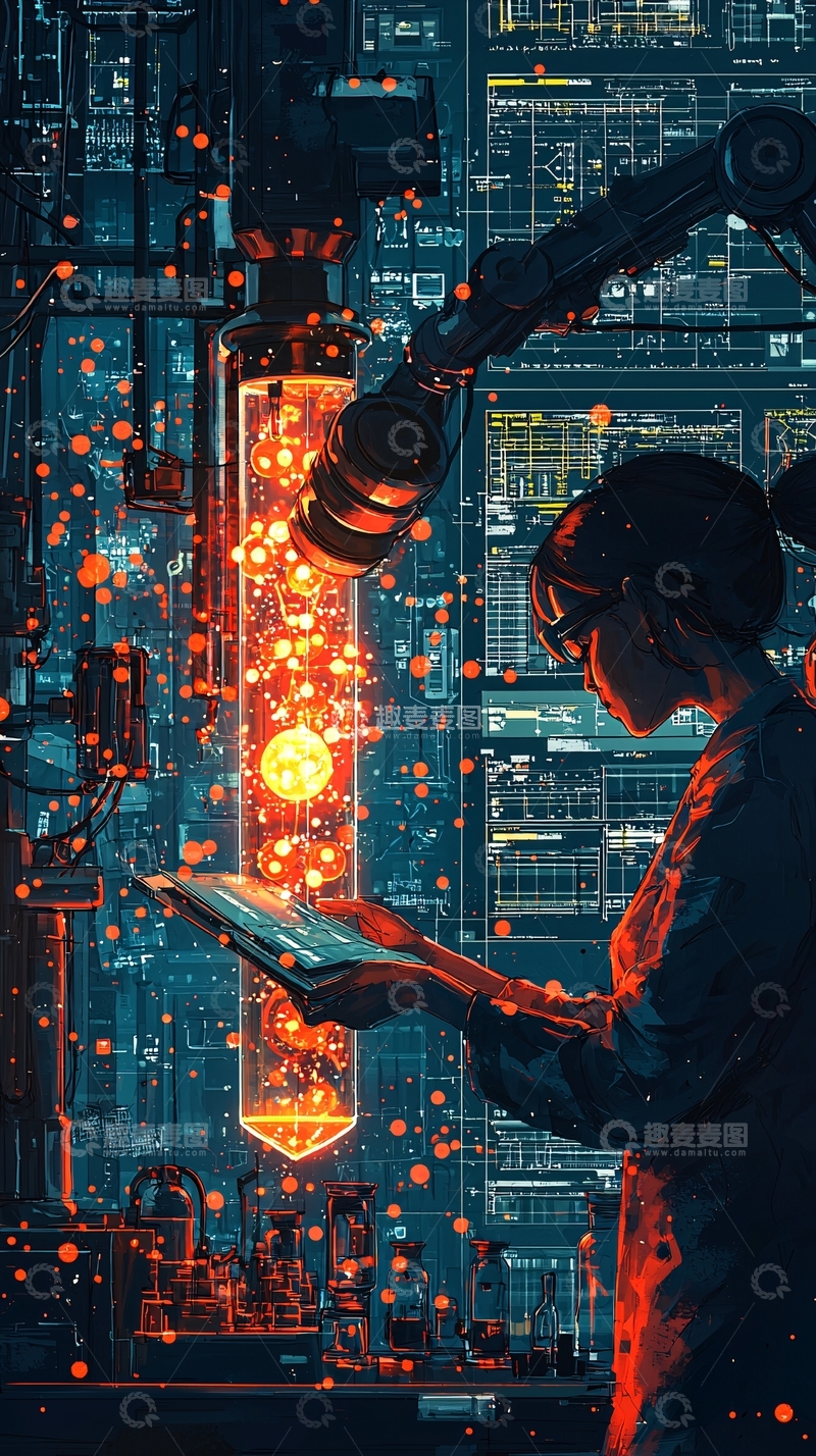 高清大图下载【趣麦麦图】未来科技感实验室场景