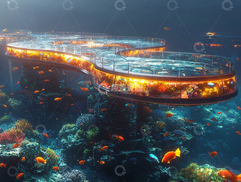 高清大图下载【趣麦麦图】未来水下观景台