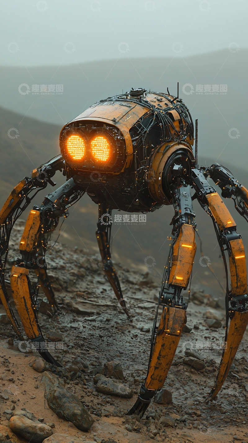 高清大图下载【趣麦麦图】未来感机械蜘蛛