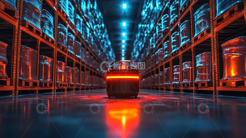 高清大图下载【趣麦麦图】未来科技感仓库机器人