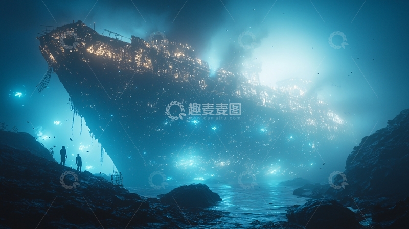 高清大图下载【趣麦麦图】深海沉船
