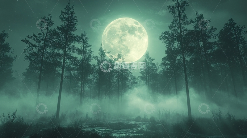 高清大图下载【趣麦麦图】月光森林
