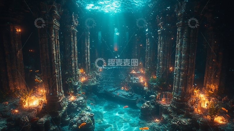 高清大图下载【趣麦麦图】海底废墟神殿