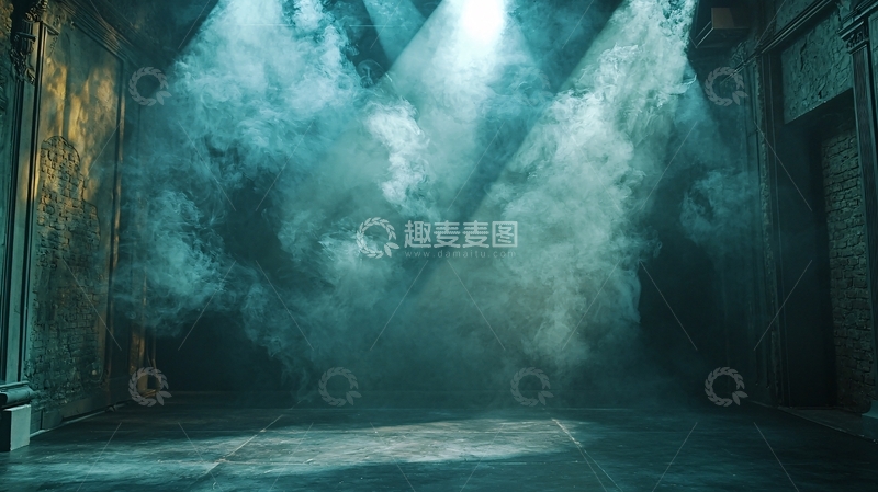 高清大图下载【趣麦麦图】黑暗走廊浓雾场景