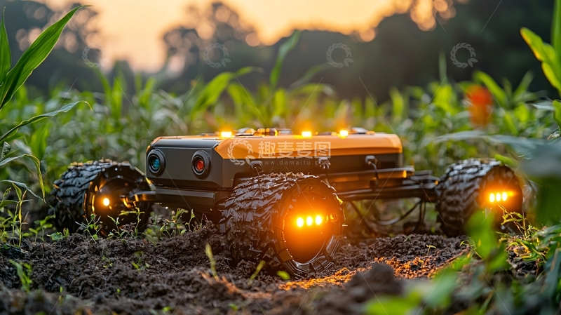 高清大图下载【趣麦麦图】田间作业机器人