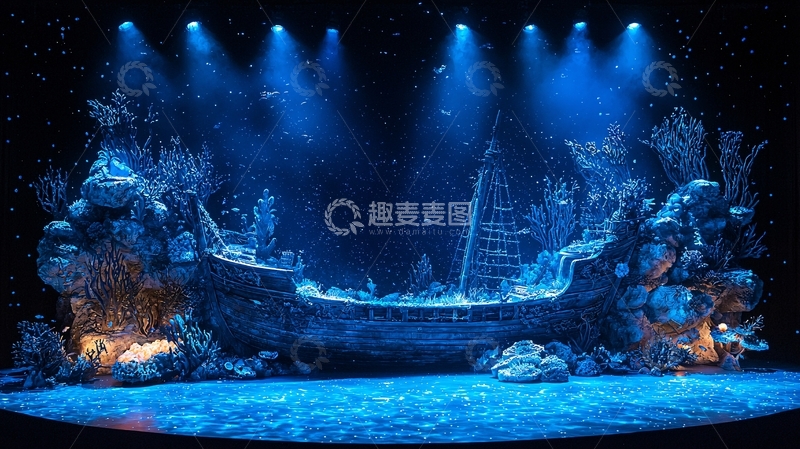 高清大图下载【趣麦麦图】深海沉船残骸场景