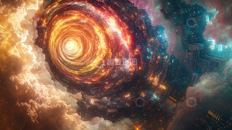 高清大图下载【趣麦麦图】燃烧的宇宙飞船