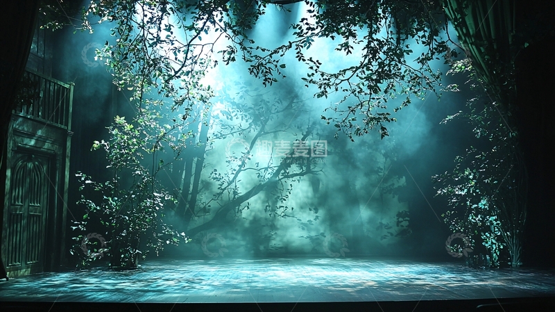 高清大图下载【趣麦麦图】梦幻森林舞台背景