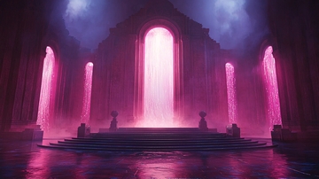 神秘粉色哥特式建筑