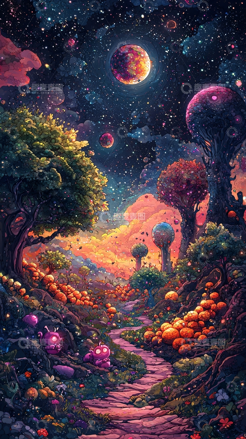 高清大图下载【趣麦麦图】梦幻宇宙森林