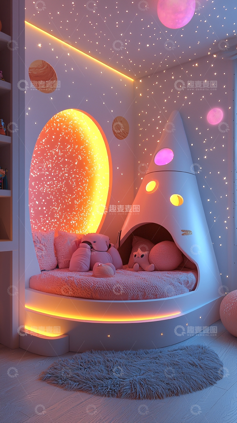 高清大图下载【趣麦麦图】梦幻星空儿童房