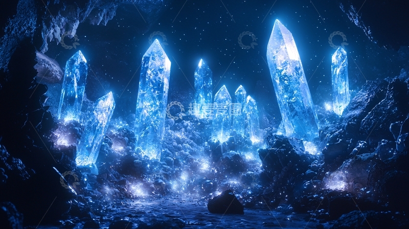 高清大图下载【趣麦麦图】蓝色水晶洞穴