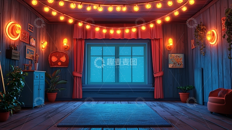 高清大图下载【趣麦麦图】温馨夜晚房间