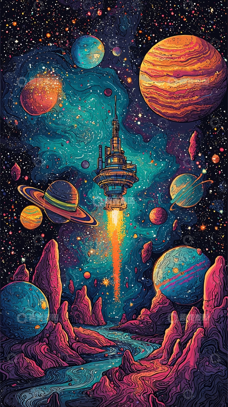 高清大图下载【趣麦麦图】宇宙飞船