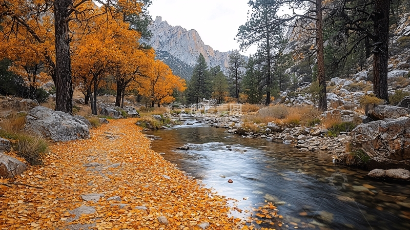 高清大图下载【趣麦麦图】秋日山间小溪