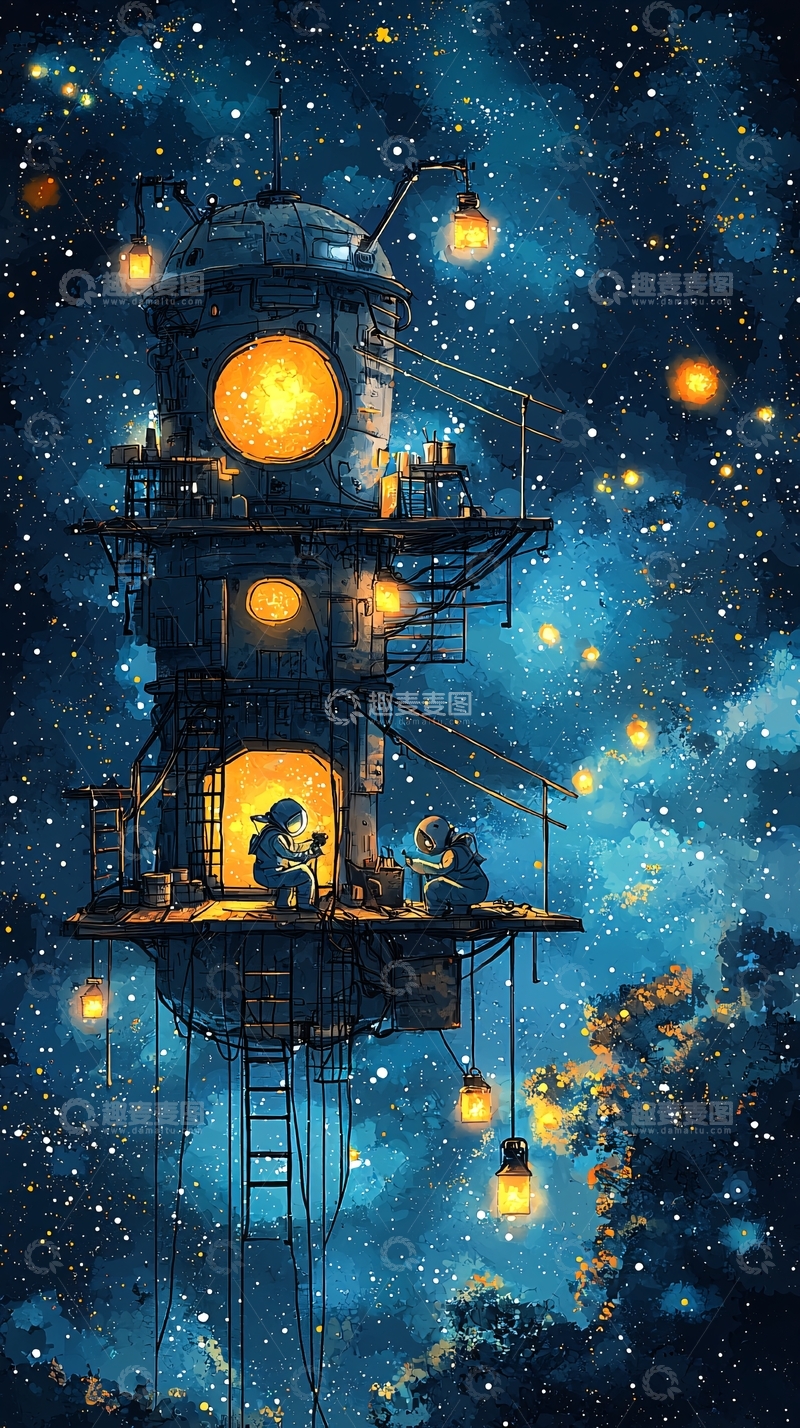 高清大图下载【趣麦麦图】星空小屋