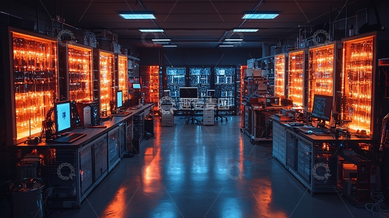 高清大图下载【趣麦麦图】科技感十足的服务器机房