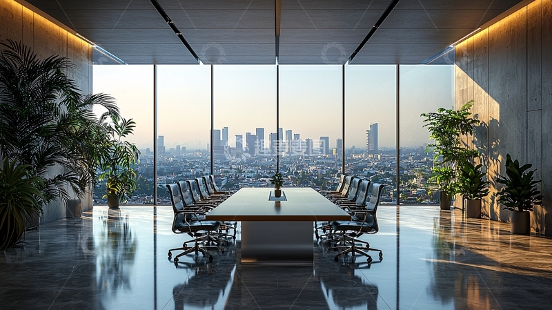 高清大图下载【趣麦麦图】现代化都市高层会议室