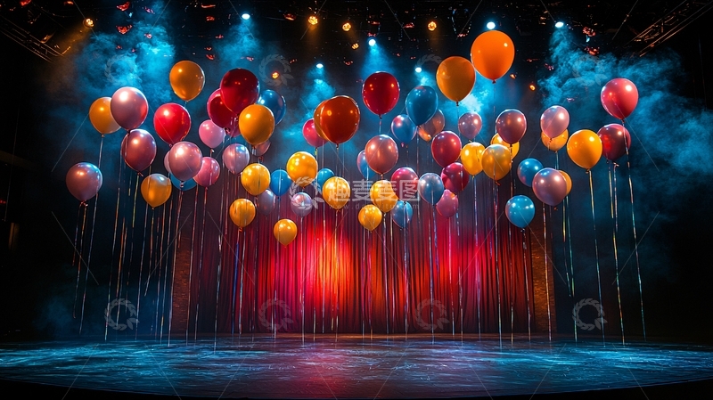 高清大图下载【趣麦麦图】舞台灯光气球背景