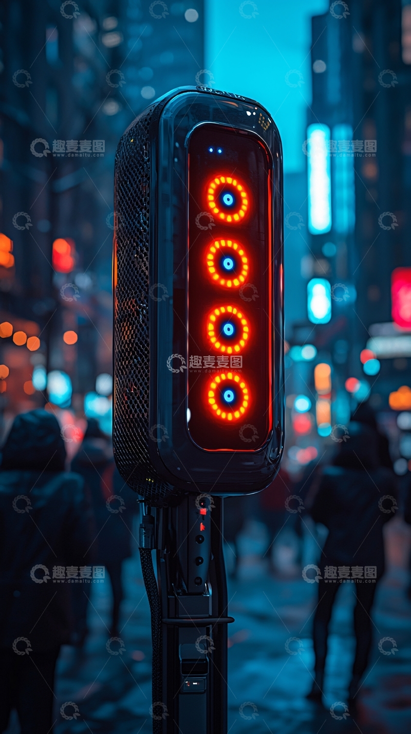 高清大图下载【趣麦麦图】夜幕下的城市灯光装置