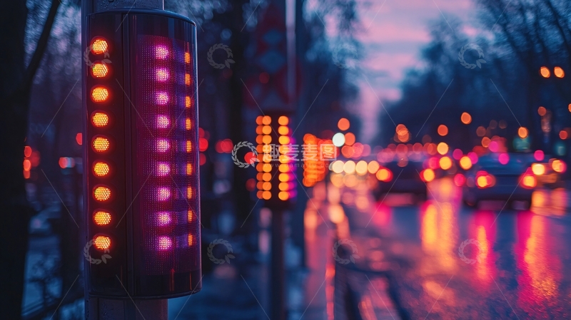 高清大图下载【趣麦麦图】夜幕下霓虹灯柱