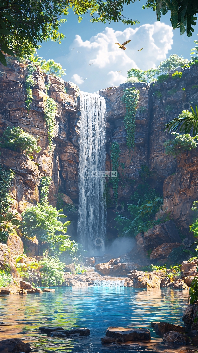 高清大图下载【趣麦麦图】热带瀑布