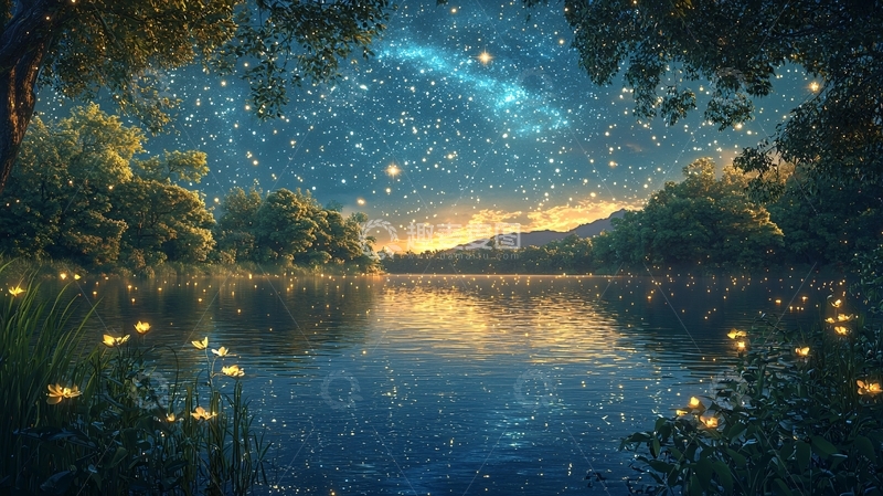 高清大图下载【趣麦麦图】星空倒影