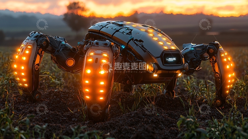 高清大图下载【趣麦麦图】未来科技感蜘蛛机器人
