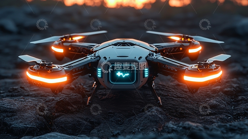 高清大图下载【趣麦麦图】未来感无人机