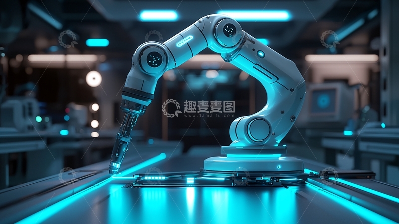 高清大图下载【趣麦麦图】未来科技感工业机器人