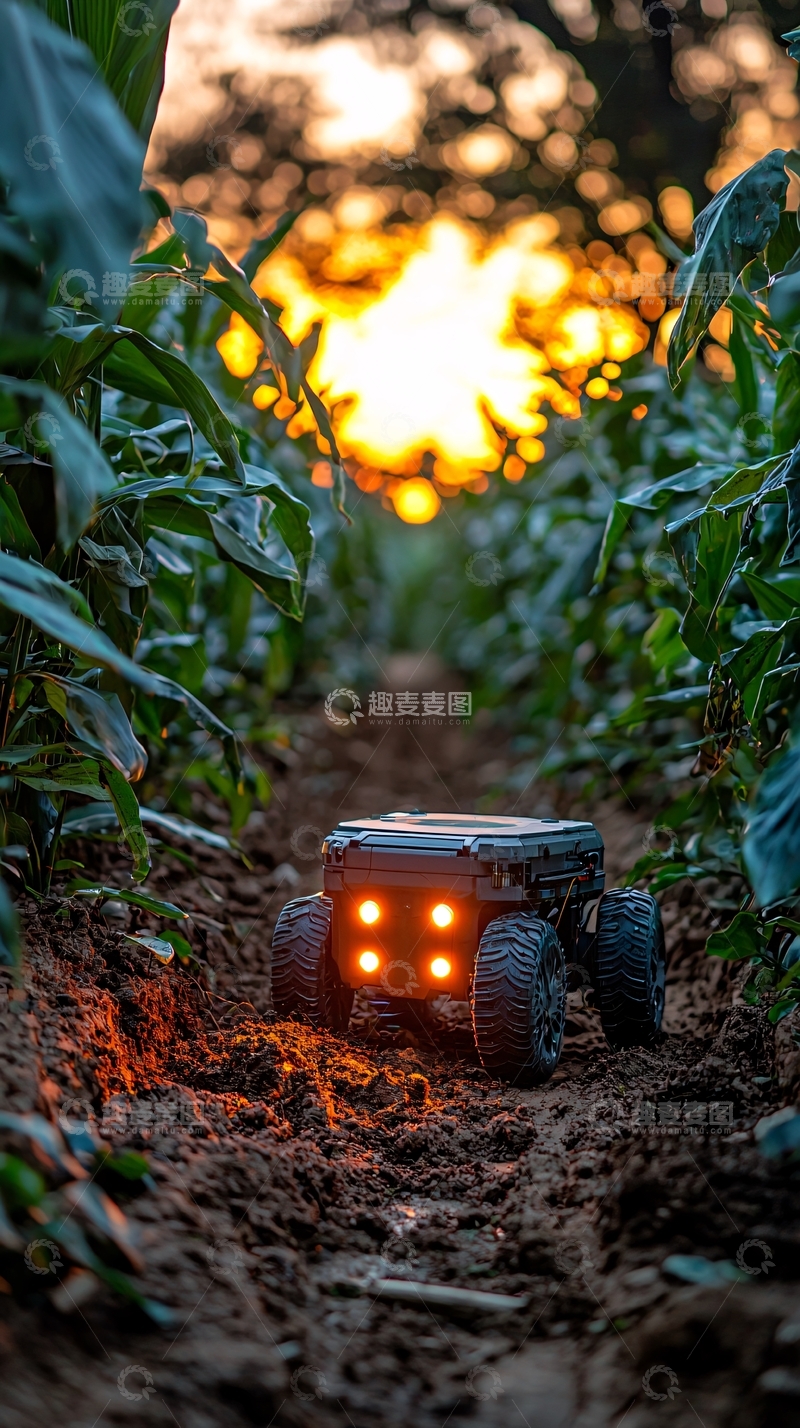 高清大图下载【趣麦麦图】田间作业的智能机器人