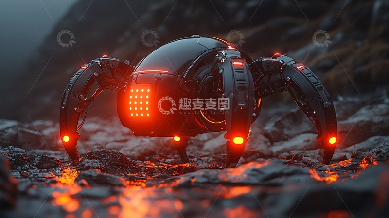 高清大图下载【趣麦麦图】未来感机器人蜘蛛