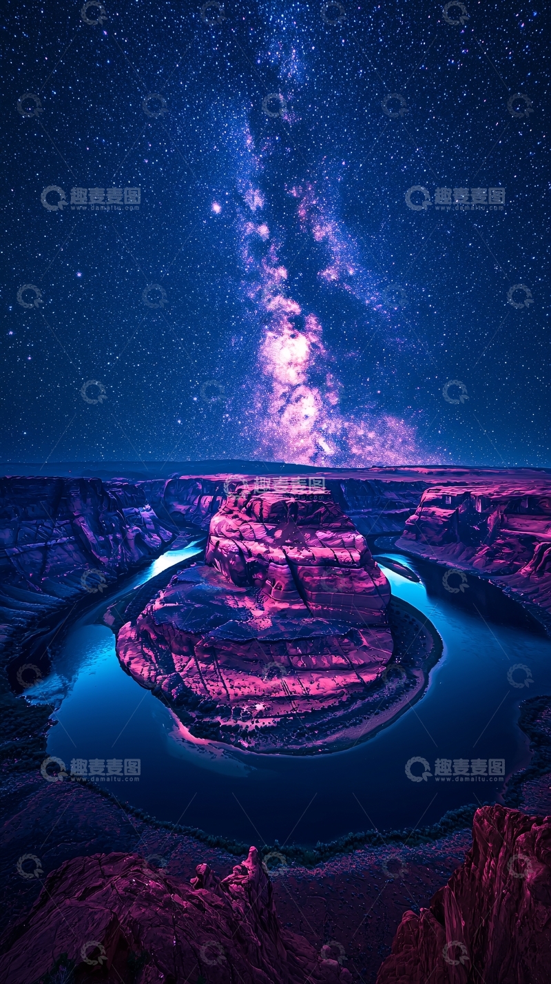 高清大图下载【趣麦麦图】马蹄湾星空夜景