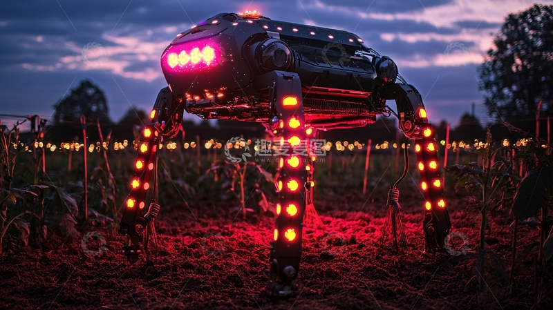 高清大图下载【趣麦麦图】-未来科技感农业机器人