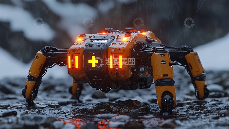 高清大图下载【趣麦麦图】科幻医疗救援机器人