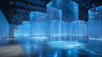 蓝色光线艺术装置