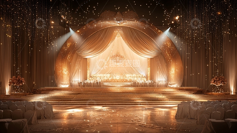 高清大图下载【趣麦麦图】奢华婚礼舞台背景